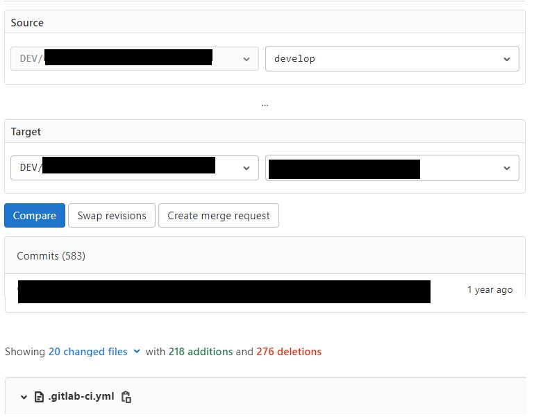 Comparison between 2 branches: initial commit before joining the project, and the latest version